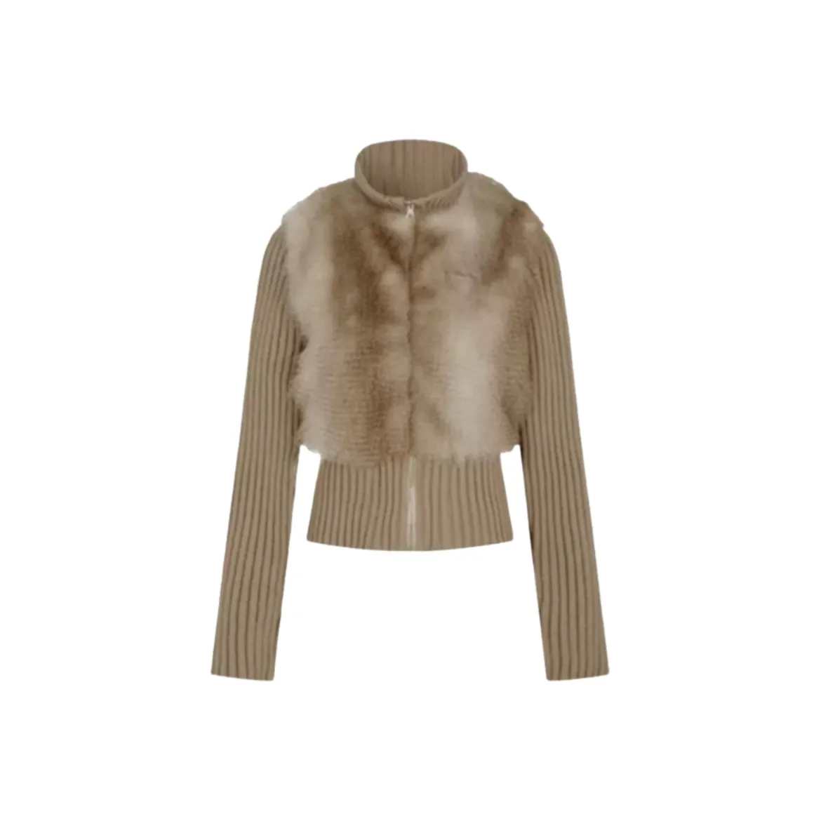 Icicofficial Кофе Флоковое Пальто Женское Трикотаж