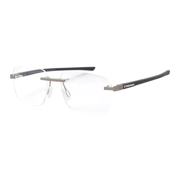 TAG Heuer Квадратные очки с диоптриями Мужские Серебряные Серые Нога