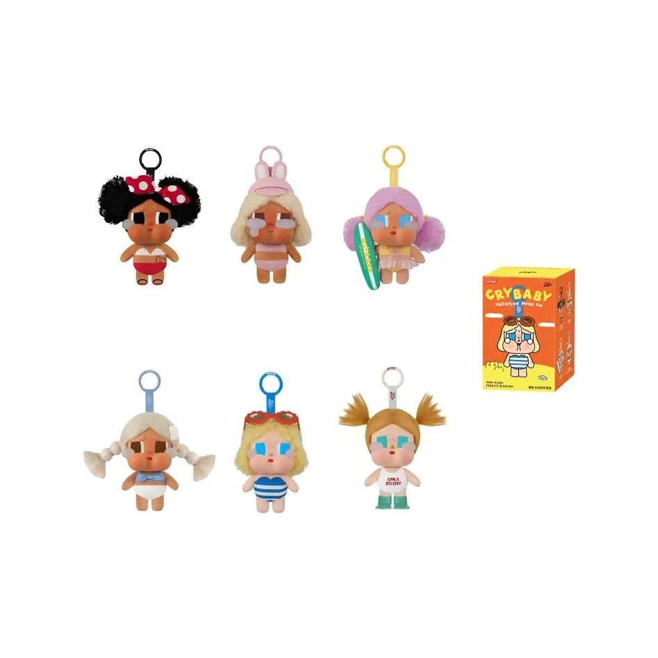 POP MART Коллаборация CRYBABY Vacation Made On Винил Плюшевый Слепые Коробки Одиночная Слепая Коробка Полная Коробка 6 шт
