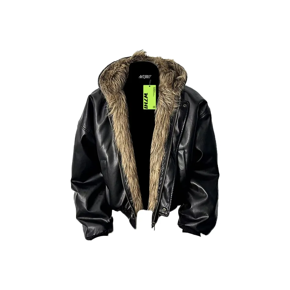 W7H1 Черный Двусторонний Унисекс Пуховики