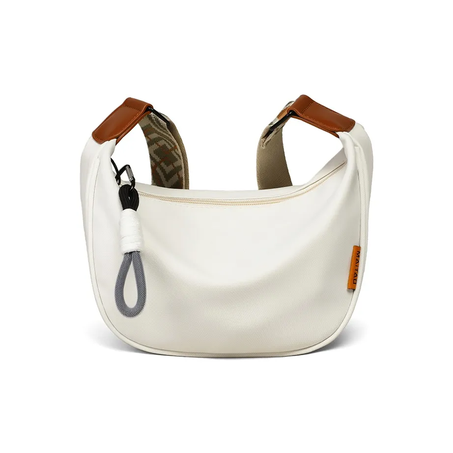 VINEY Сумка через плечо сумка-пельмени стандартная женская белая и коричневая