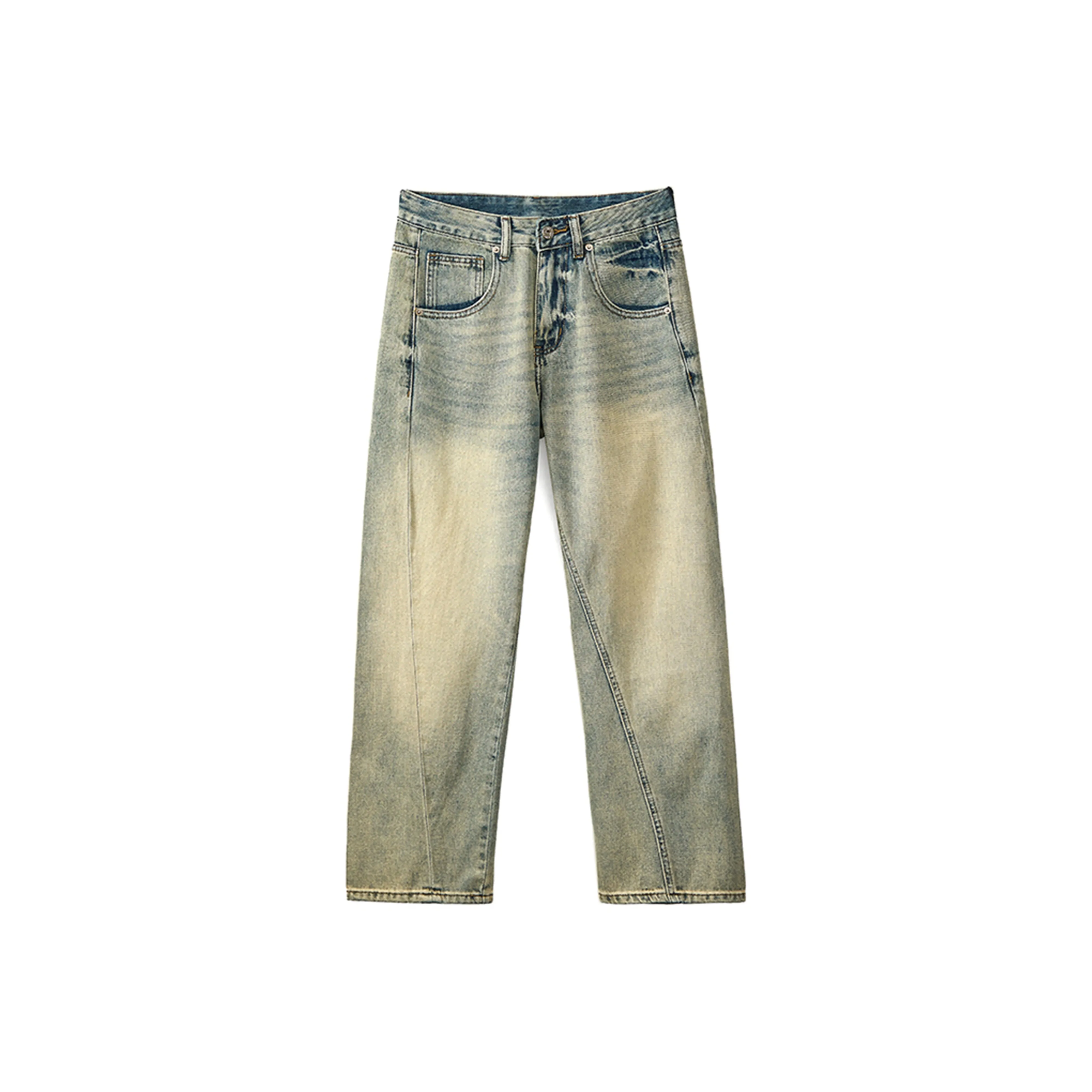 98SQUID Желтые Грязные Унисекс Джинсы