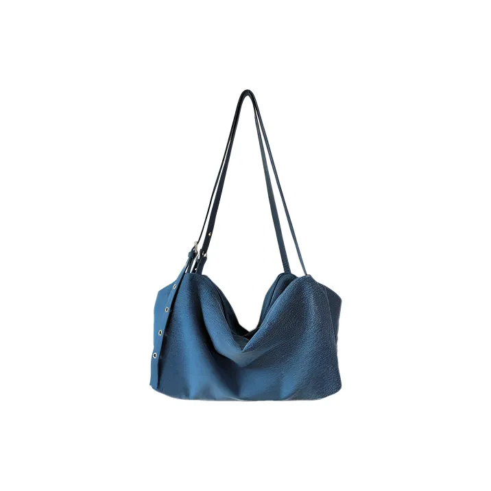 HE BAO BAO Деним Сумка-тоут Сумка через плечо Женская Темно-синий Светло-синий