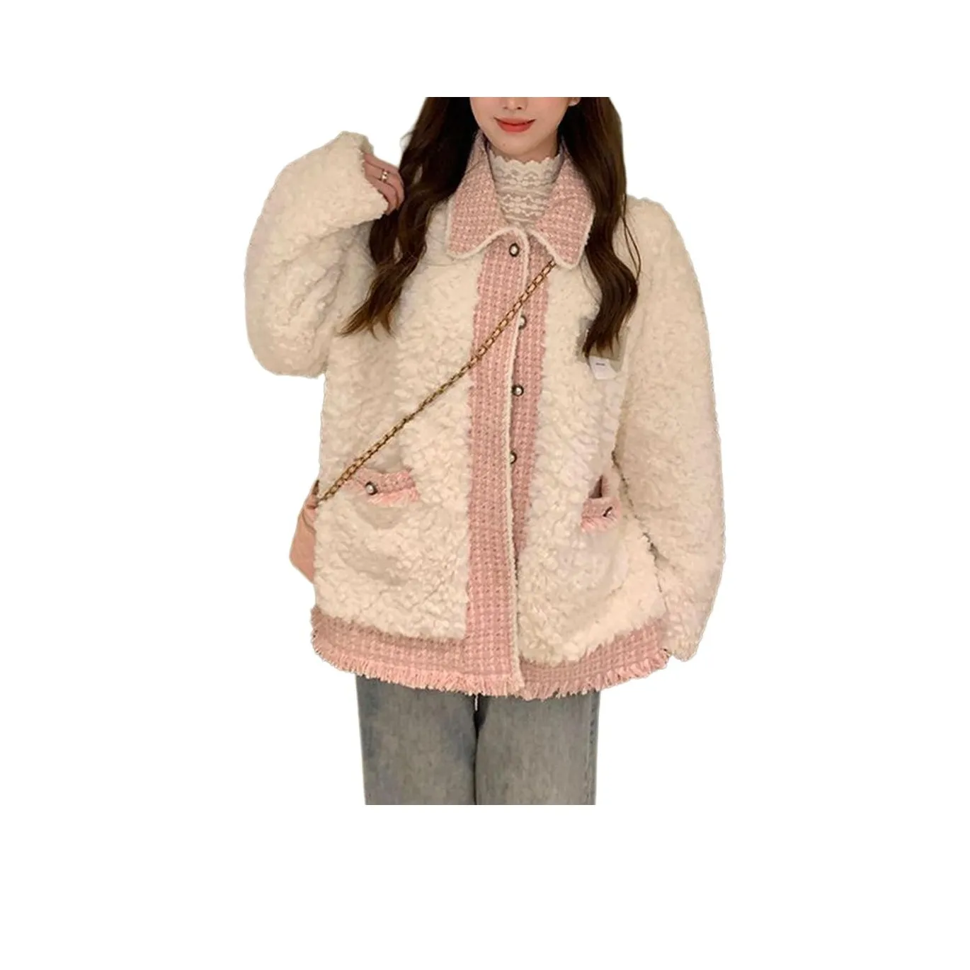 SRCG Белый Женские Бархатные Куртки