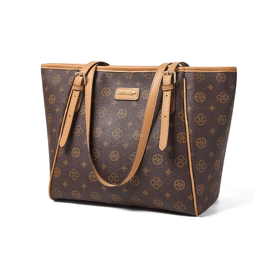 AOKANG Сумка Mommy из ПВХ большая женская кофейного экрю цвета