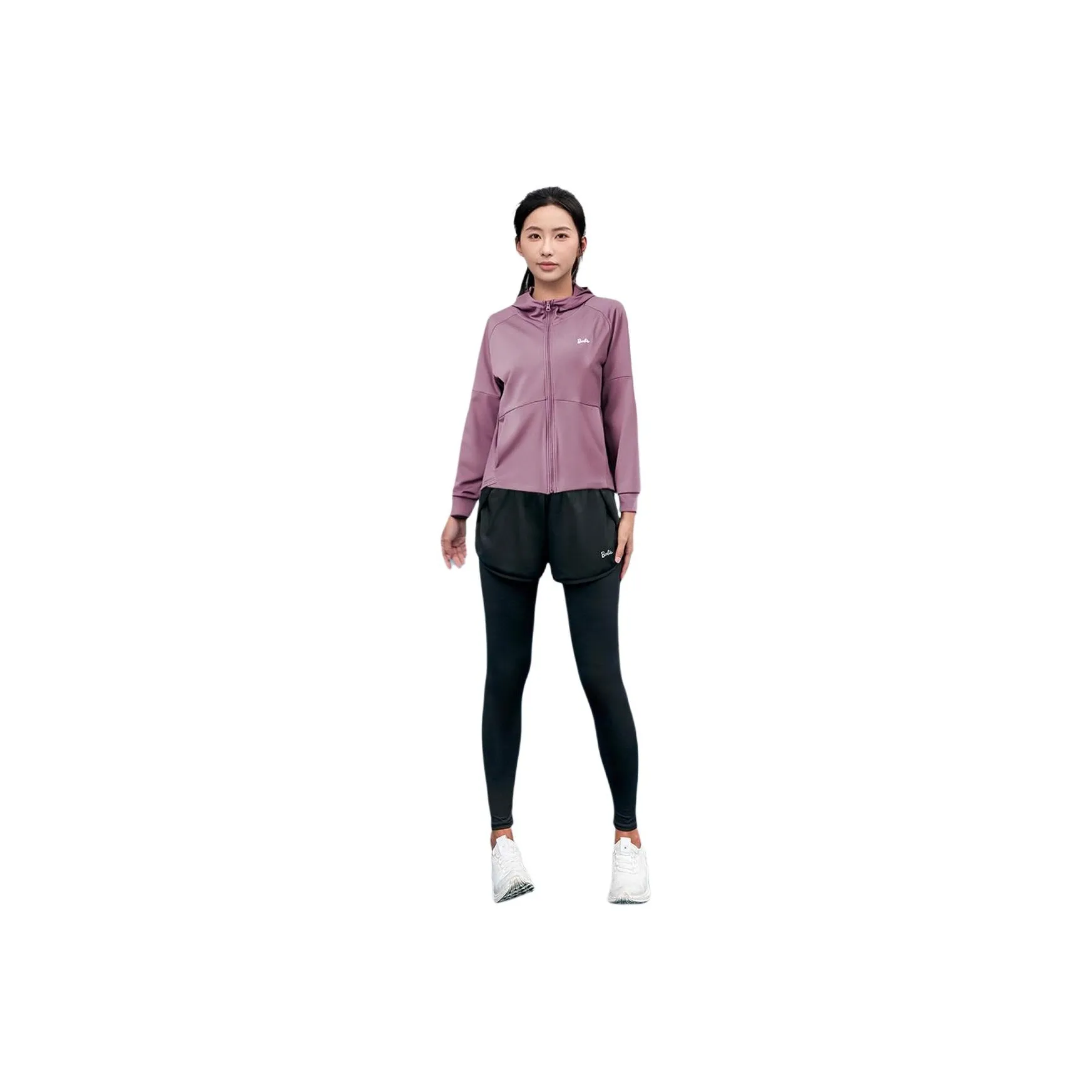 Барби Ягодный Фиолетовый + Черный Женские Комплекты для Фитнеса