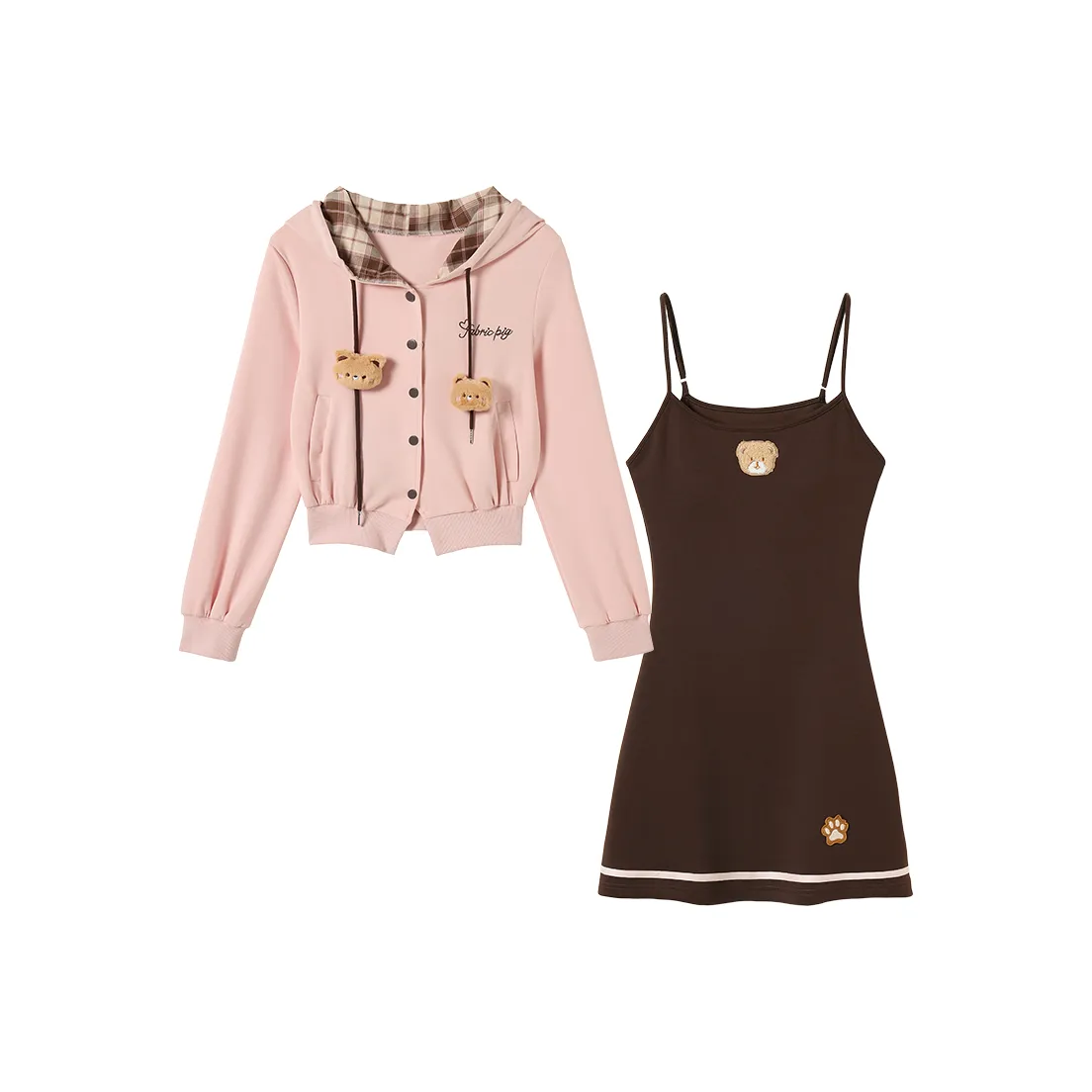 FABRIC PIG Платье + Пальто + 2 шт. Клипса Женские Комплекты с Юбкой