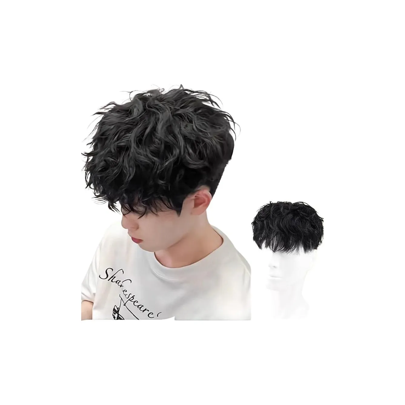 MUNINGFEI Leslie Perm Топ Пластыри для восстановления волос Мужская короткая парик из человеческого волос
