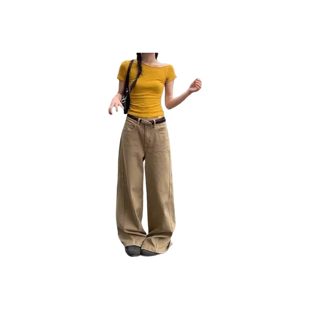 LEONBINNO Хаки Унисекс Джинсы