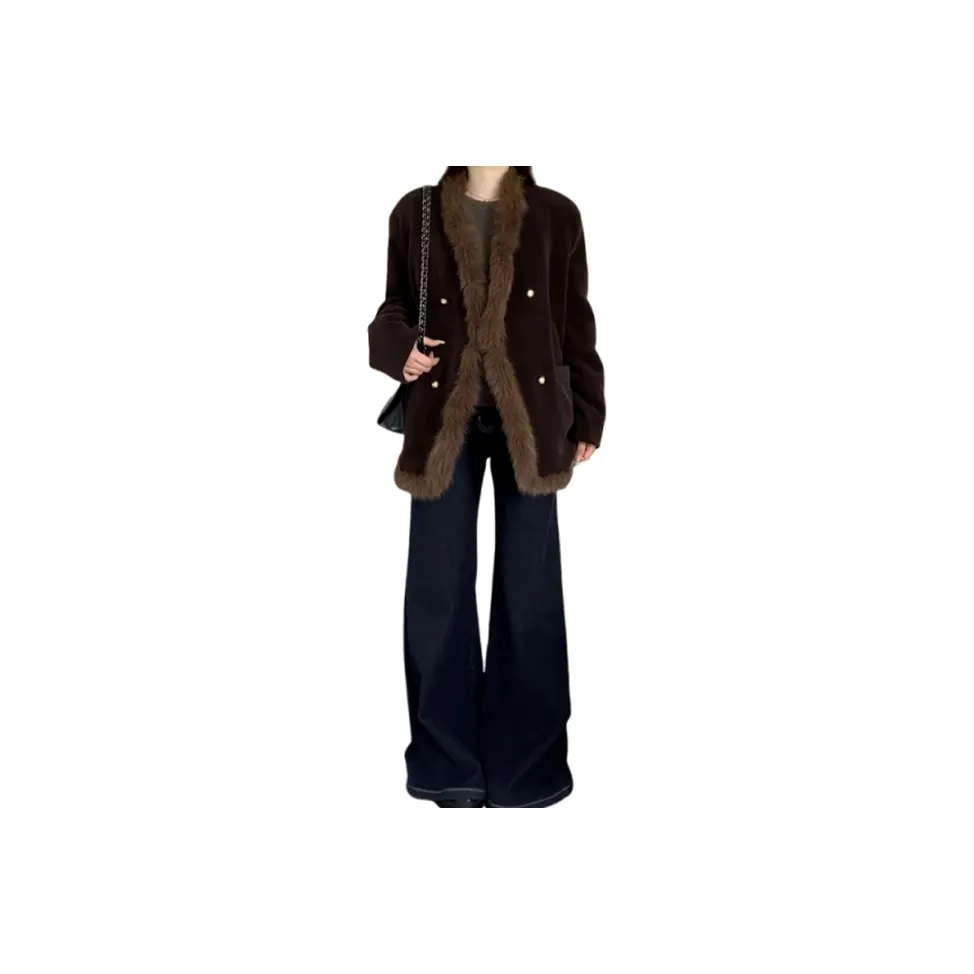 MORii Пальто Подарочный набор Остров Store MORii Значок Женские Бархатные куртки