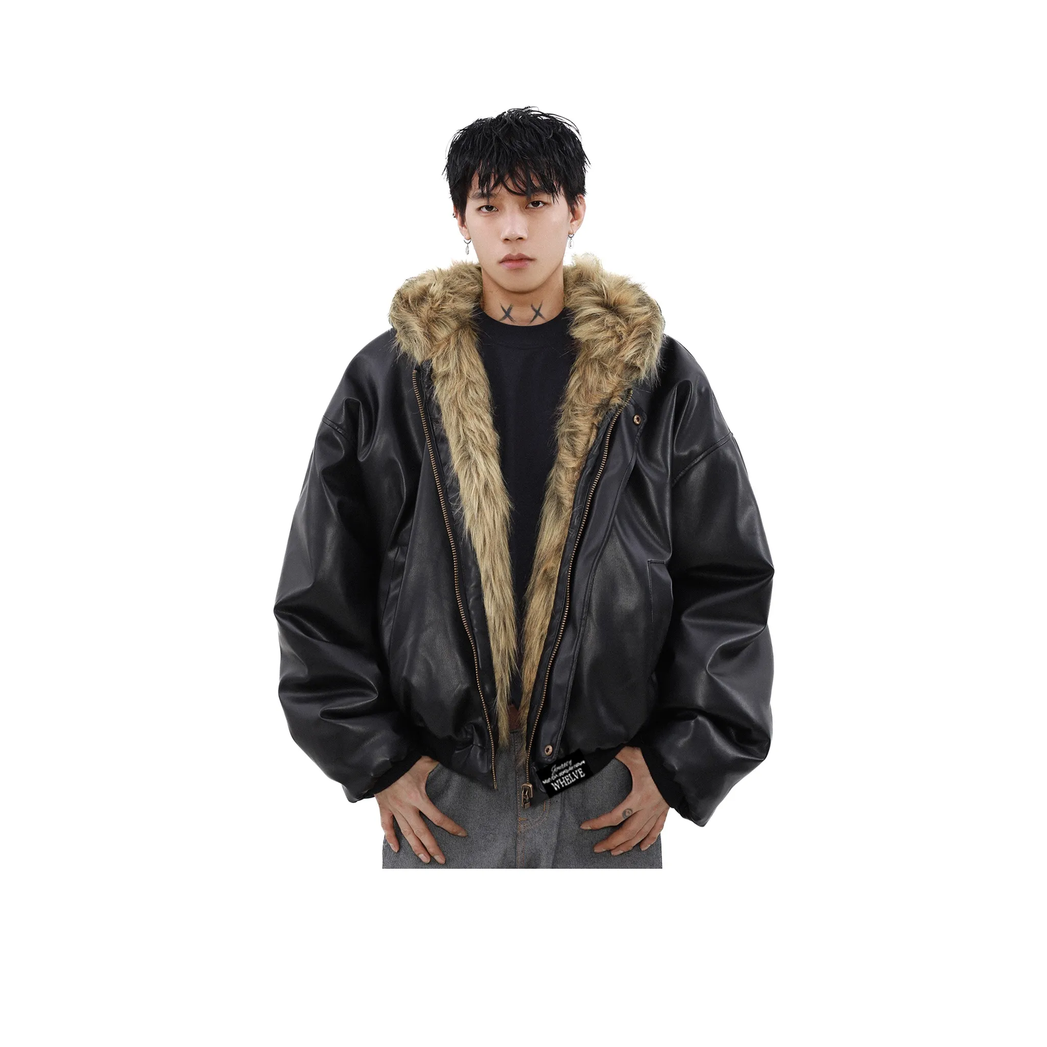 WHELVE Черный Унисекс Кожаные куртки