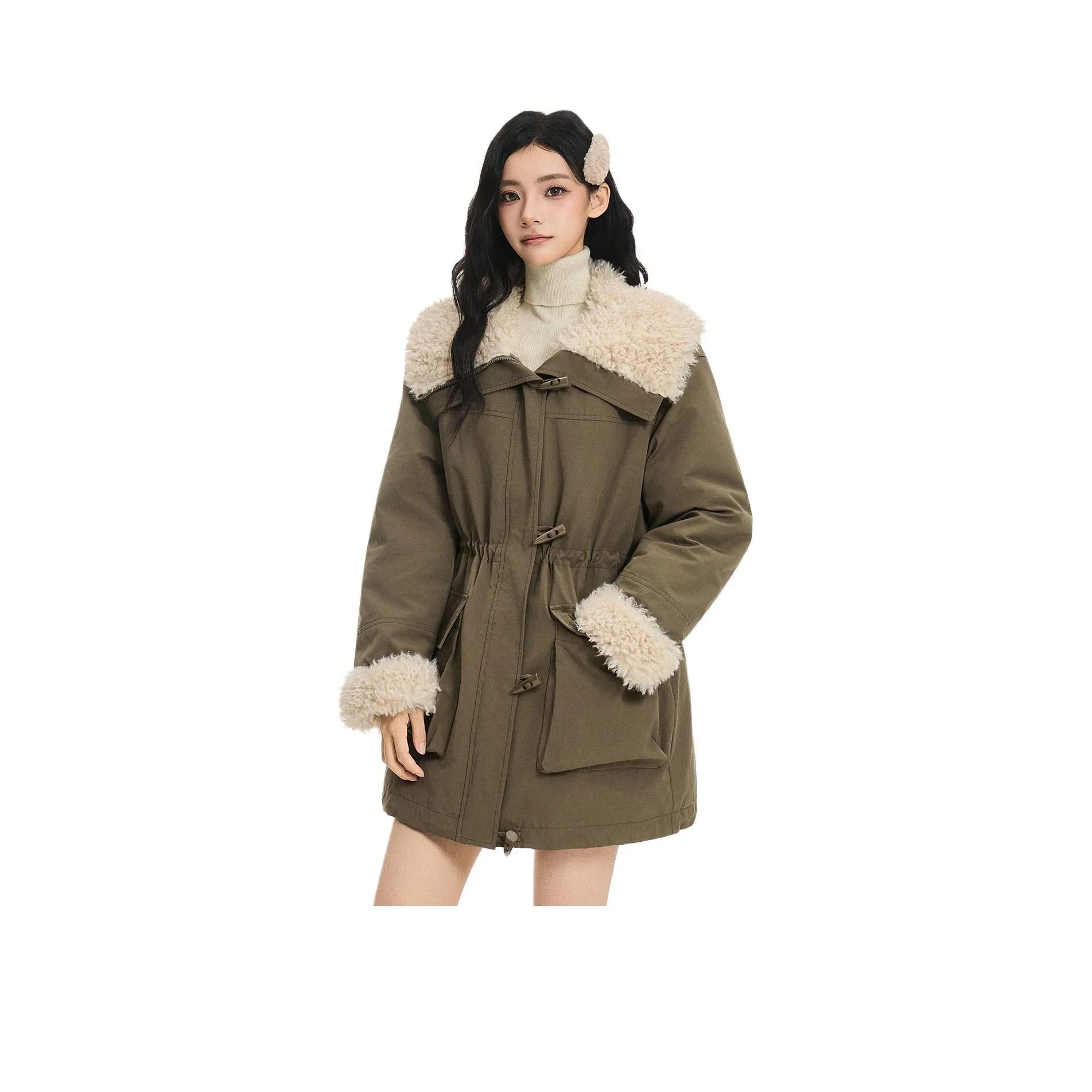 KAZHALIN Армейский зеленый Женские парки