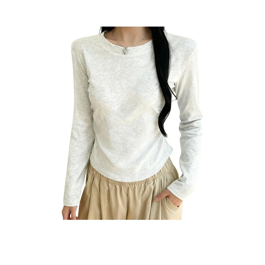 SOURCE WITH U Белый Фотиния Серый Женские T-рубашки