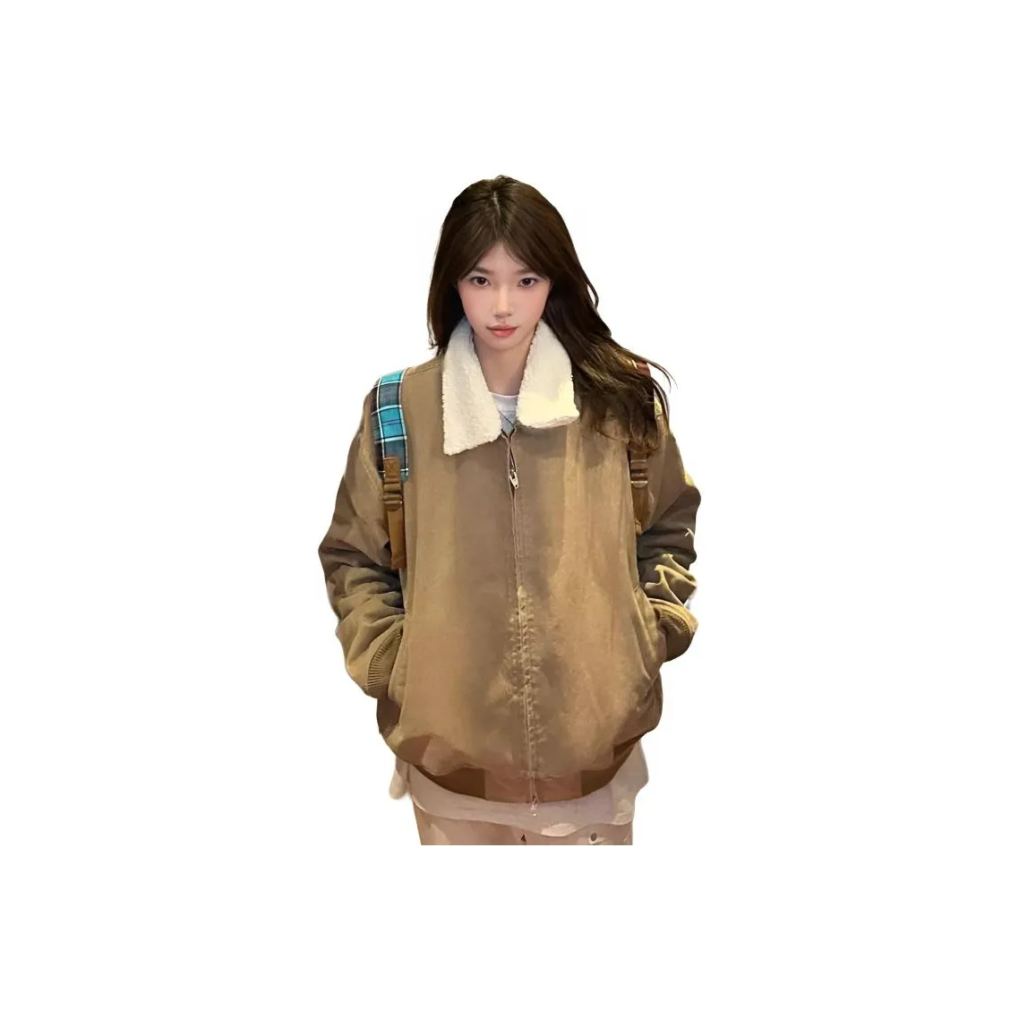 OURUOKE Коричневый Женский Пуховик