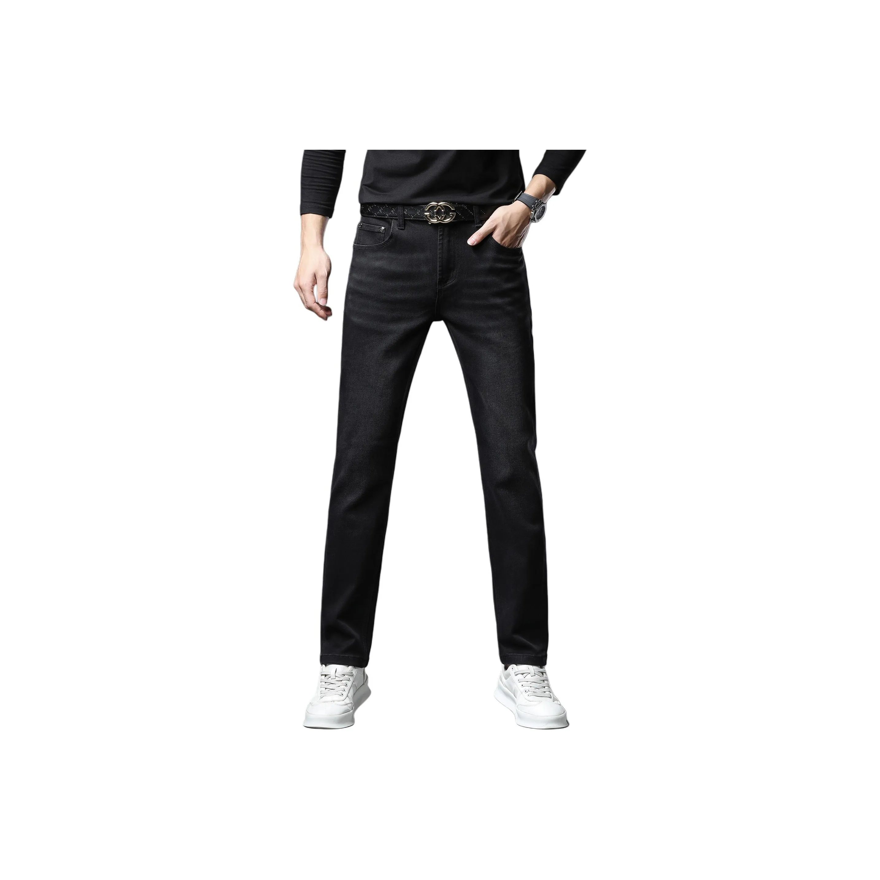 CHAOZHANGGUI Мужские черные джинсы