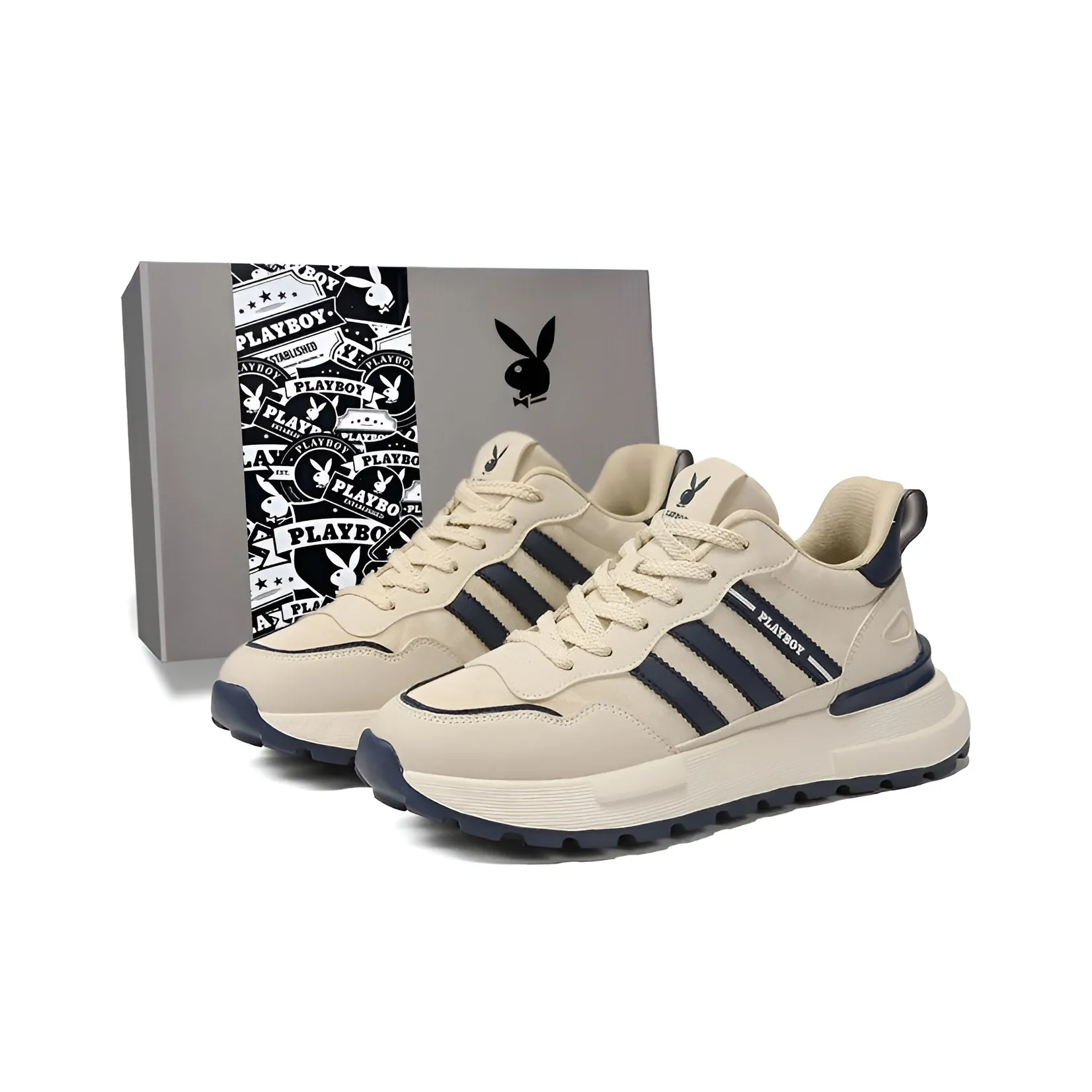 PLAYBOY Collaboration Slip-resistant Abrasion-resistant Breathable Rebound Low-top Casual Shoes Men's