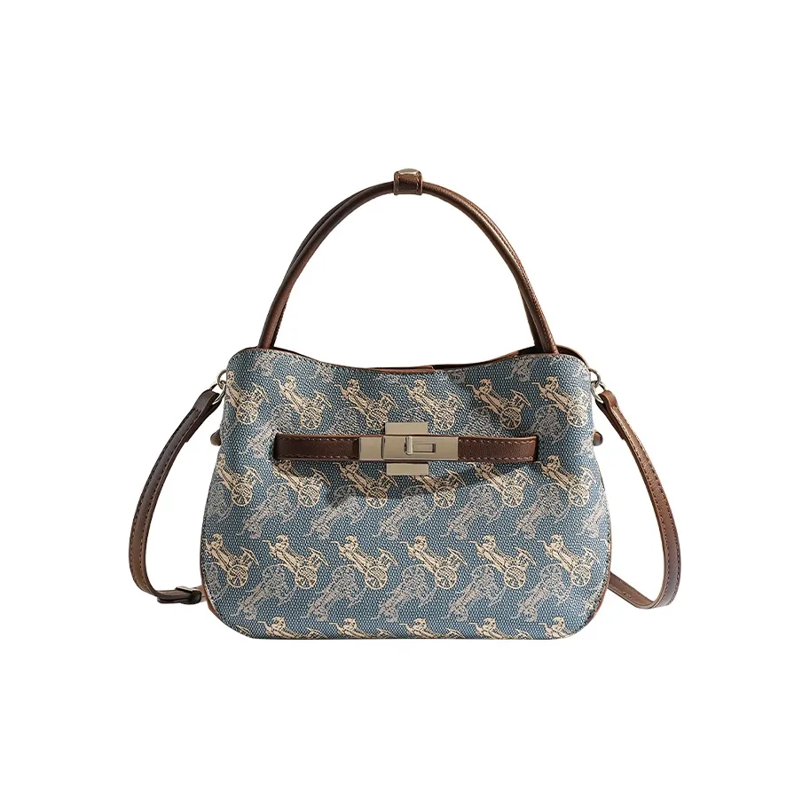 Jacoponnus Сумка Kelly из коровьей кожи маленькая женская синяя