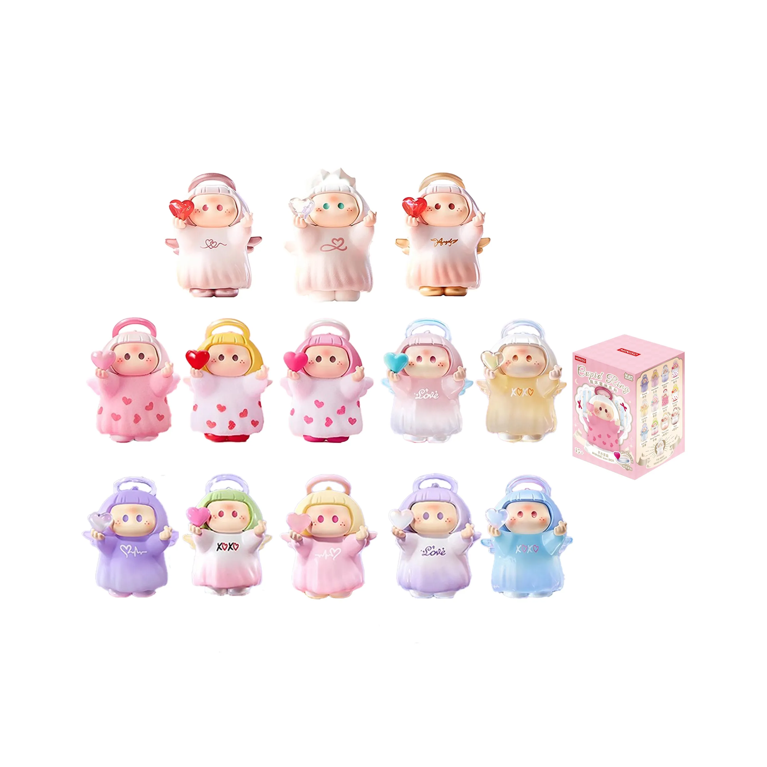 Miniso Правая сторона Соус Палец Кольца LOVE Collection Слепые коробки 10 Для Одиночной Blind Коробки Полной коробки