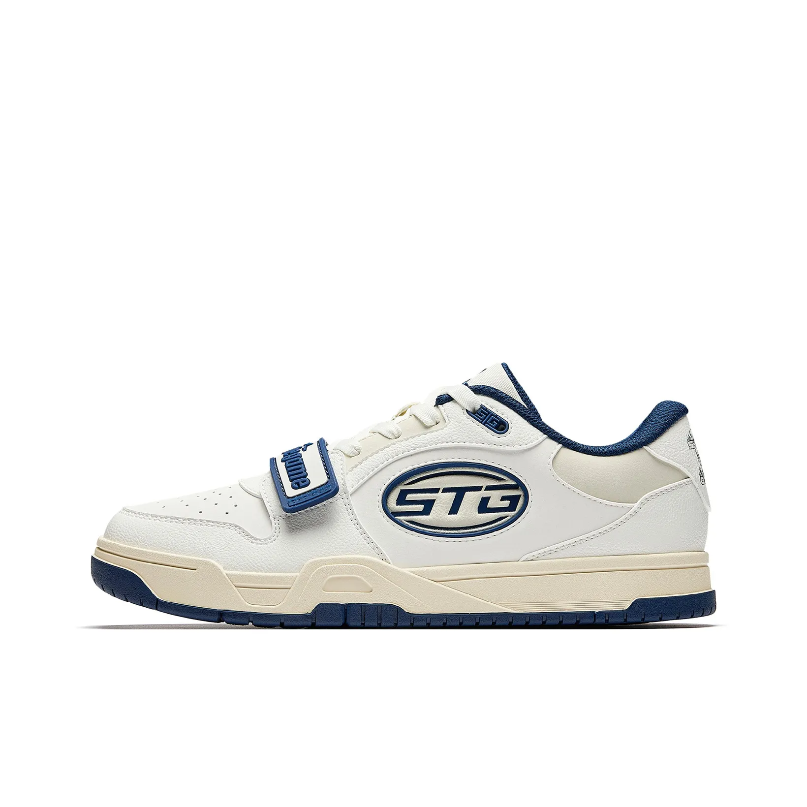 Anta STG противоскользящие и износостойкие визуально увеличивают рост низкие баскетбольные кроссовки мужские темно-синие с белым