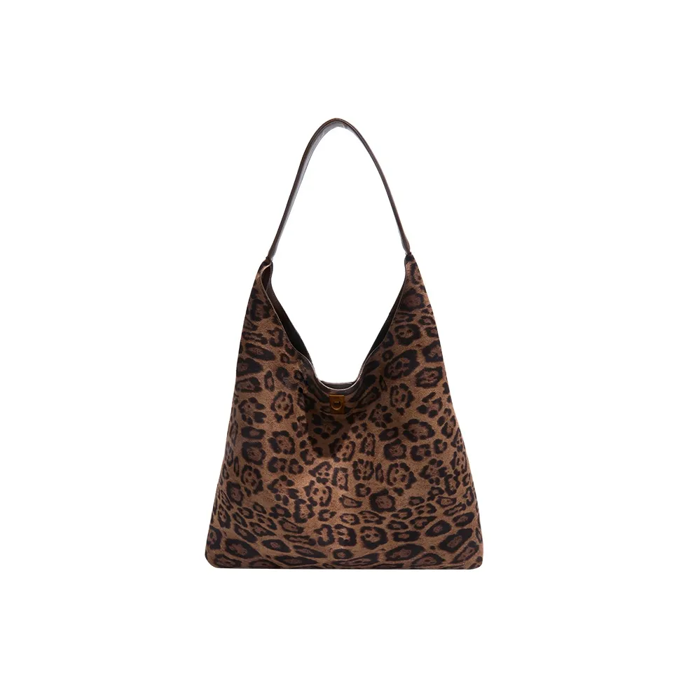 ARTEC Замша Сумка Сумка через плечо Стандартная Унисекс Леопард Узор Коричневый Кофейный