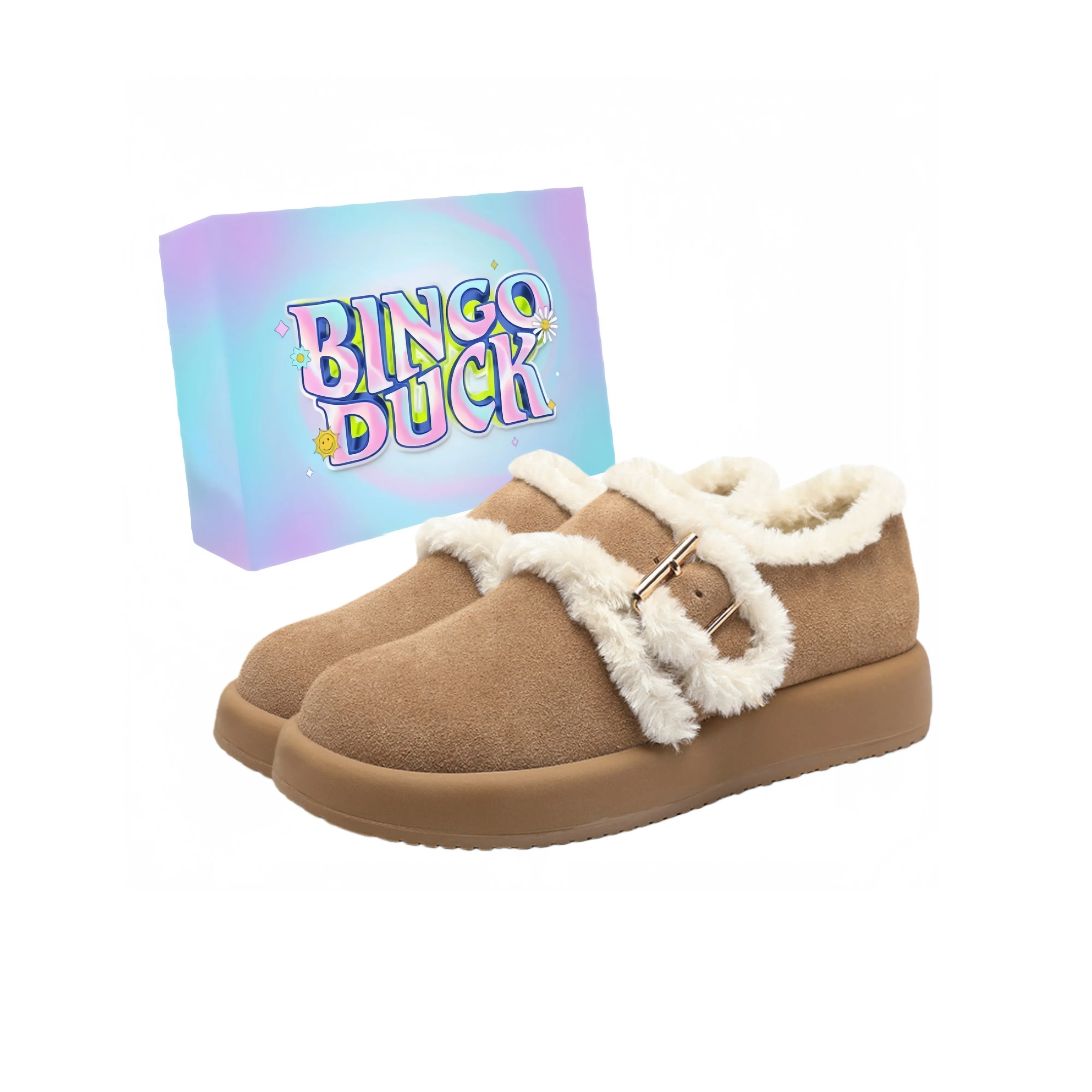 BINGO DUCK Резина Флок Birkenstock Стиль Обувь Женская