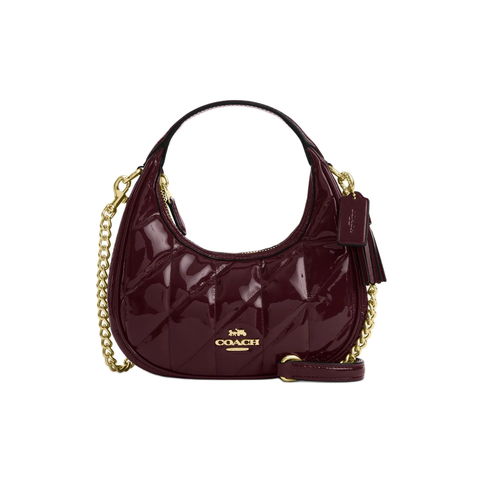 COACH CARMEN Корова Кожа Сумка Маленькая Женская Темно-Бордовый