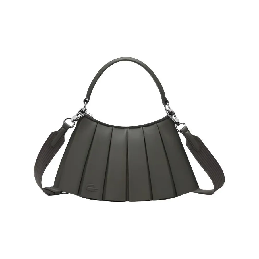 Сумка-хобо из кожи с коллаборацией LACOSTE маленькая сумка на одно плечо женская зеленая