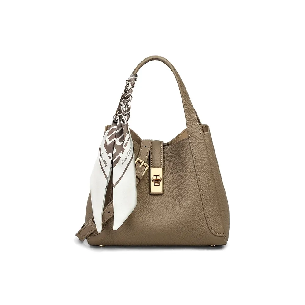 VINEY Коровья кожа Сумка Стандартная Женская Экрю Слоновая серый