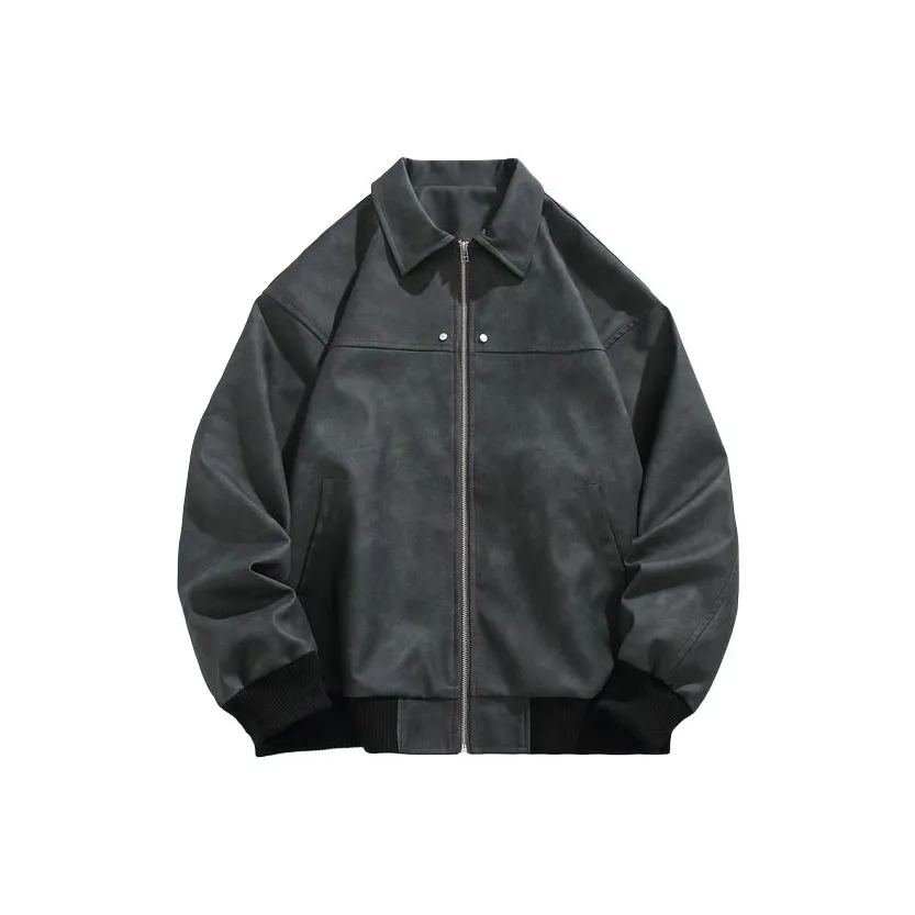 ZHYJ Кожа Куртка Унисекс Стиль Майярд Премиум Замша Пара Куртка