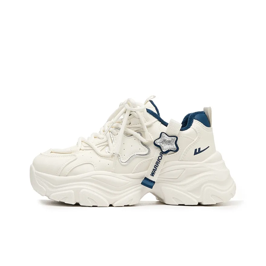 Warrior Аbrasion Resistant Легкий Увеличение Высоты Низкий Топ Кроссовки с Толстой Подошвой Женские