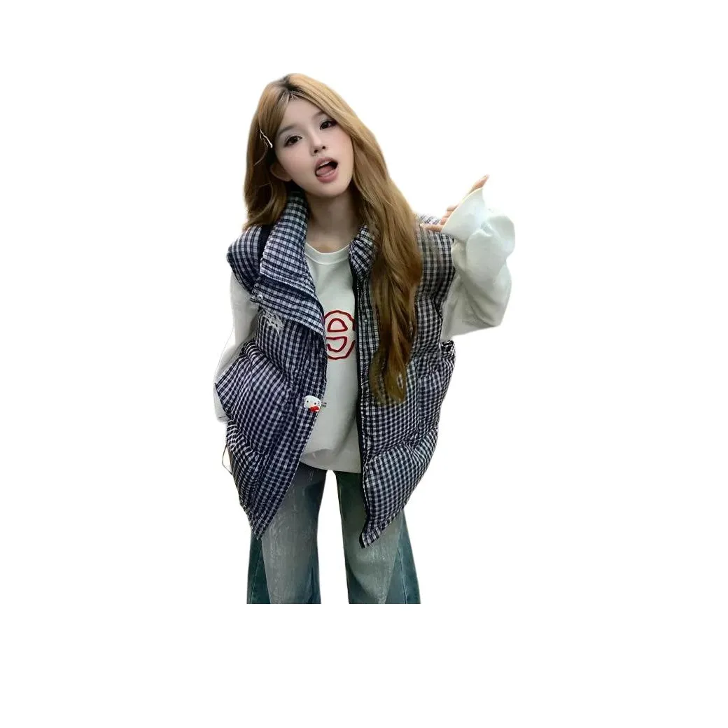 MDEHT Синий Клетка Женская Пуховая Куртка