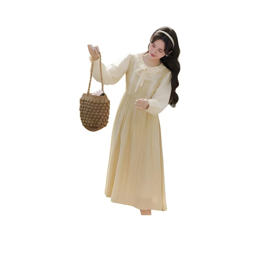 LADYXIEXIE Длинное платье с длинными рукавами женское