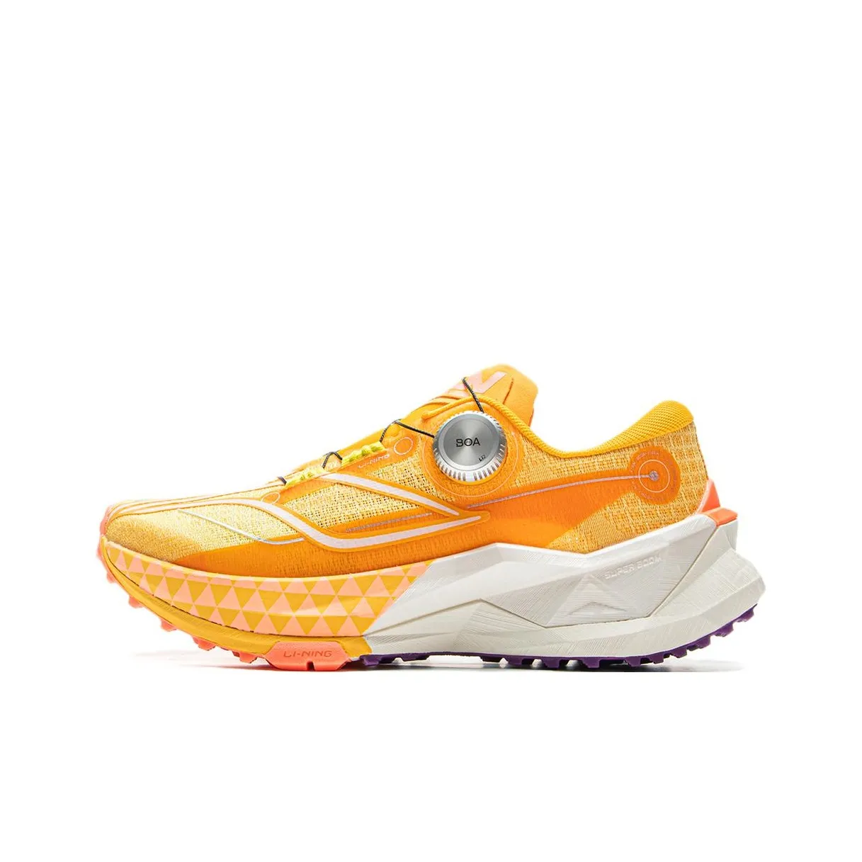 LiNing The Lu 2 PRO Амортизация Противоскользящие Устойчивые к износу Низкий отскок Кроссовки для бега по пересеченной местности Женские Желтые