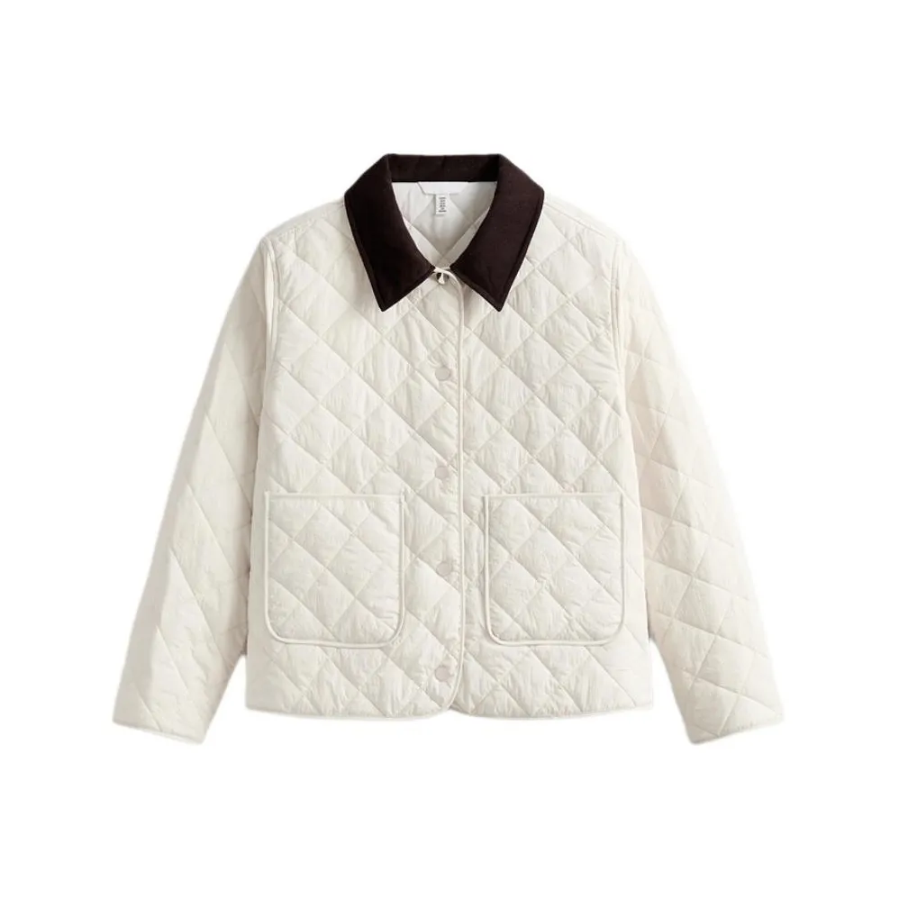 H M Кремовый Белый Женский Пуховик