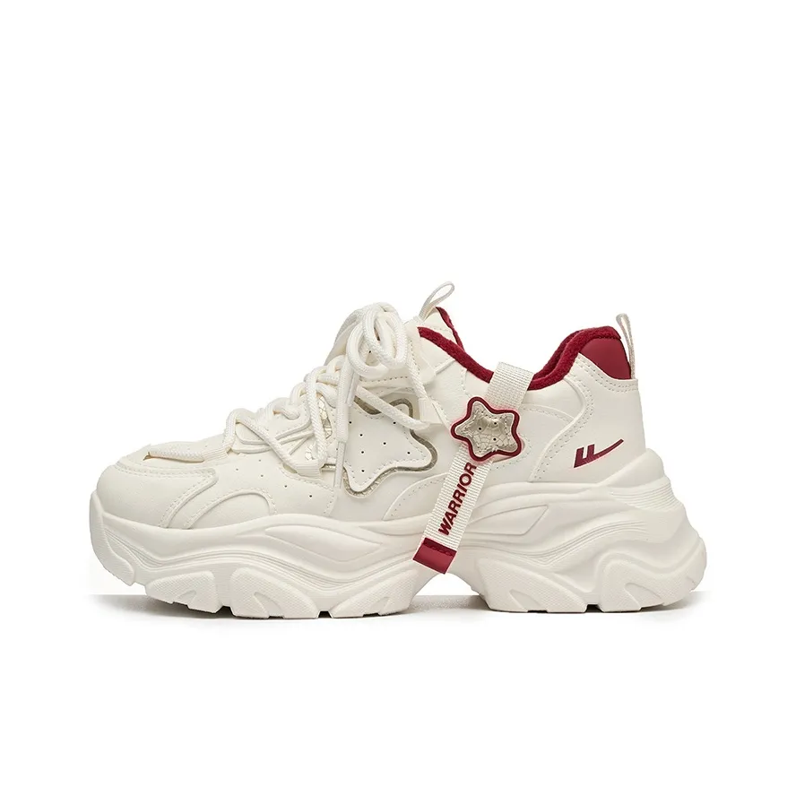 Warrior Аbrasion Resistant Легкий Увеличение Высоты Низкий Топ Кроссовки с Толстой Подошвой Женские