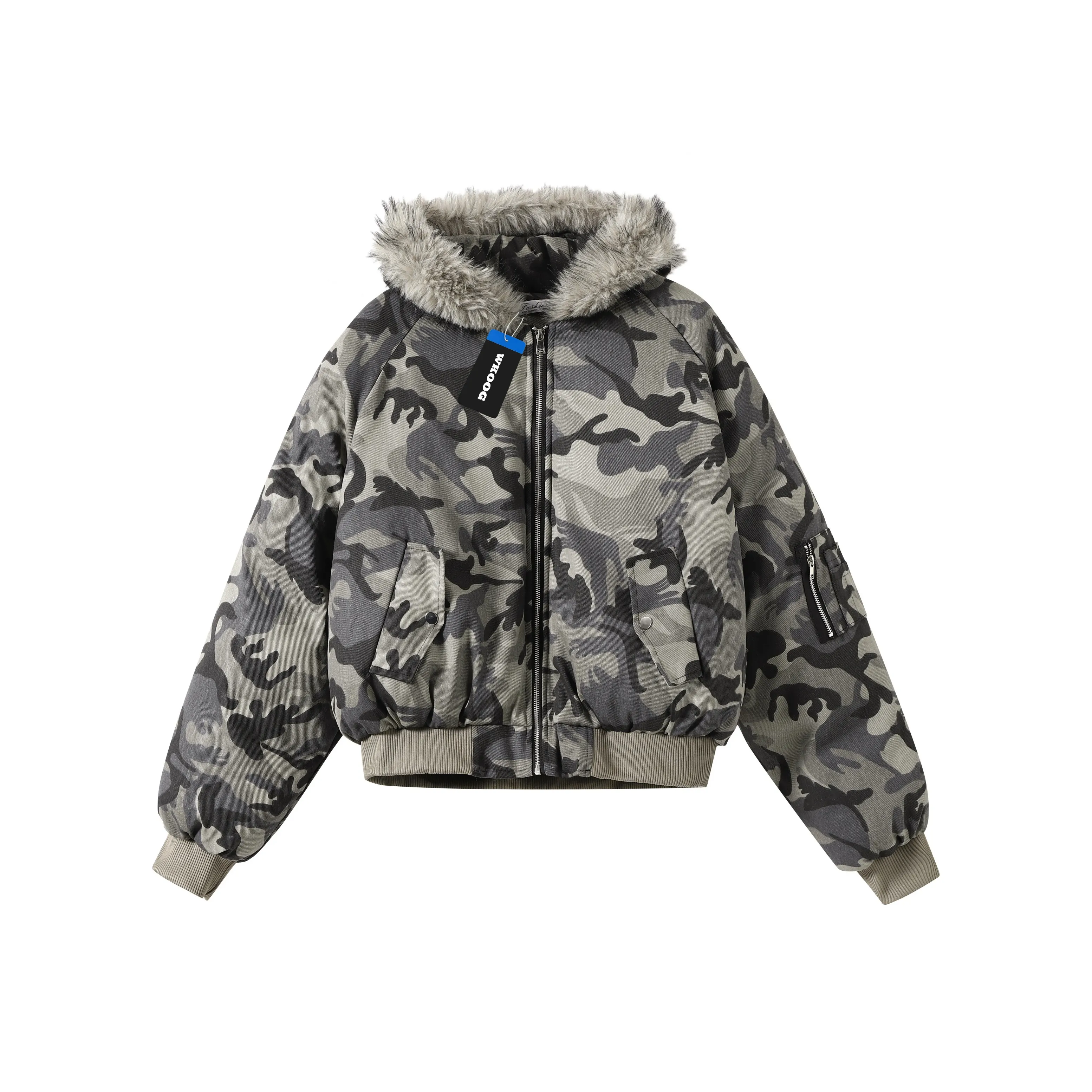 WKOOG Камуфляж Унисекс Пуховики