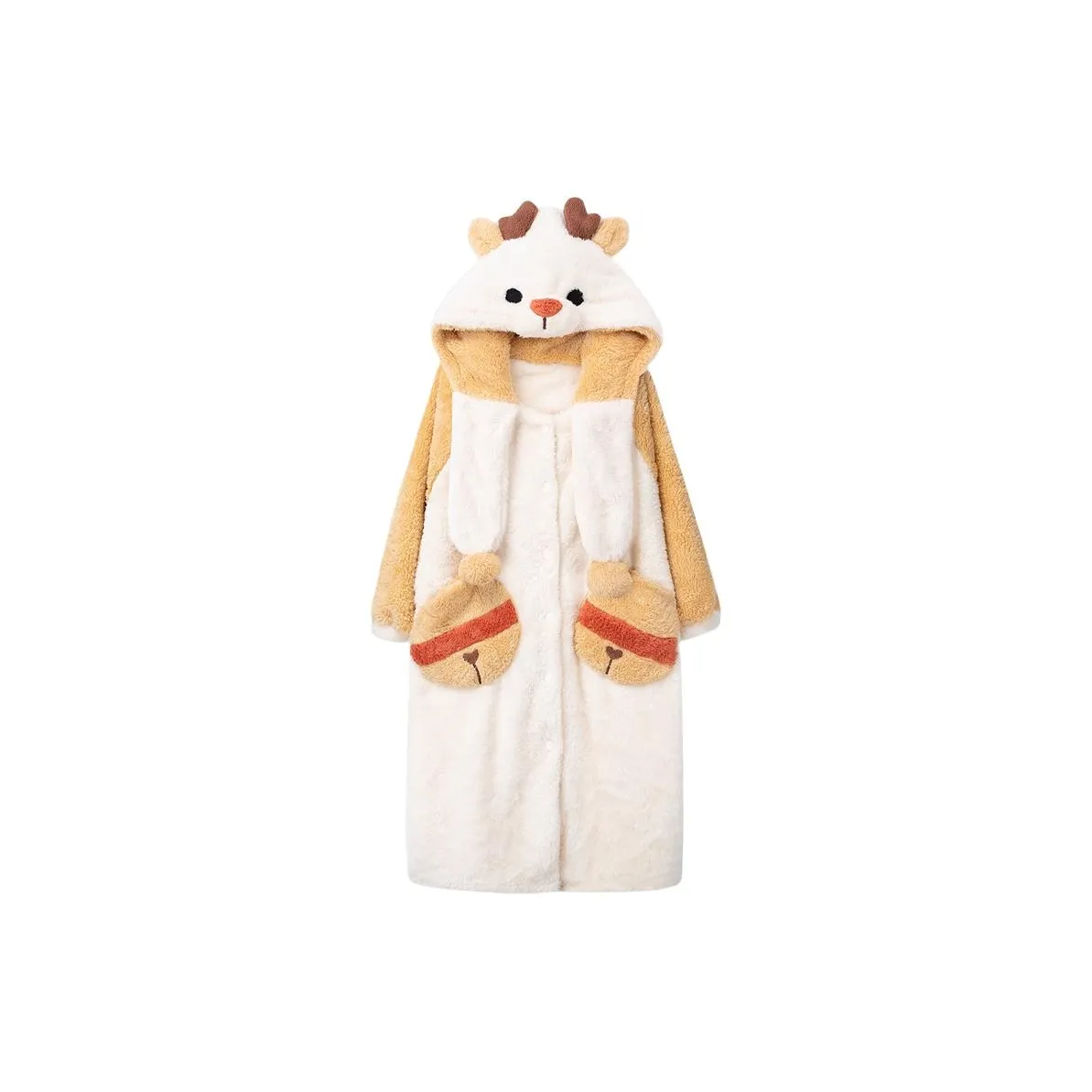 Dippanis Олень Horn Колокольчик Желтый Сон Robe Женские Банные халаты