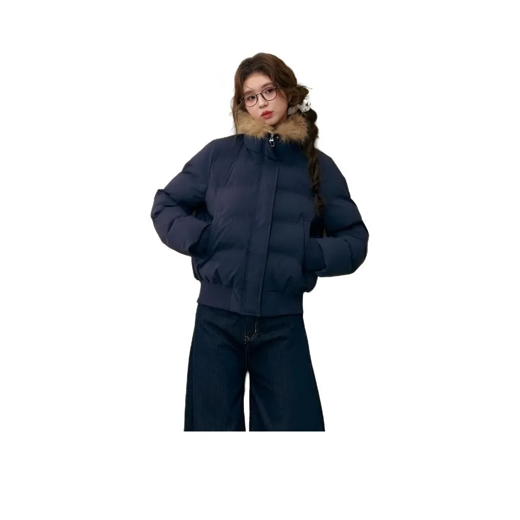 COHX Темно-синий женский пуховик