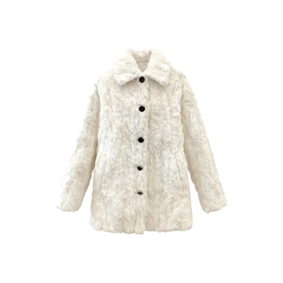 SYEEE WITH U Белый мех Пальто Женское пальто