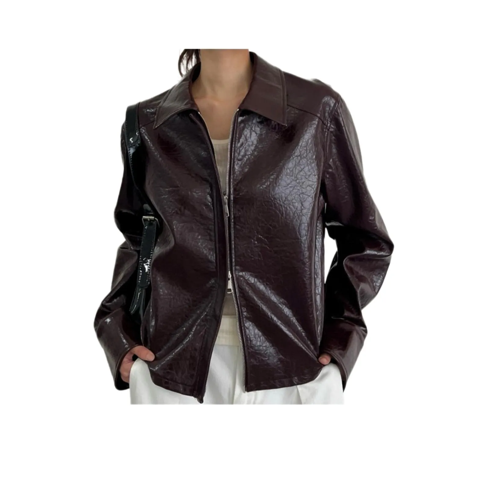 A02 Красный кофе Унисекс Кожаные куртки