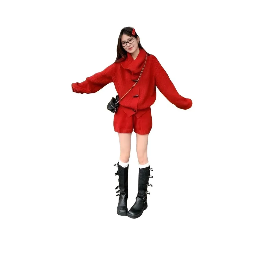 YOUSEKOO Красный Наборы одежды Женские Повседневные костюмы