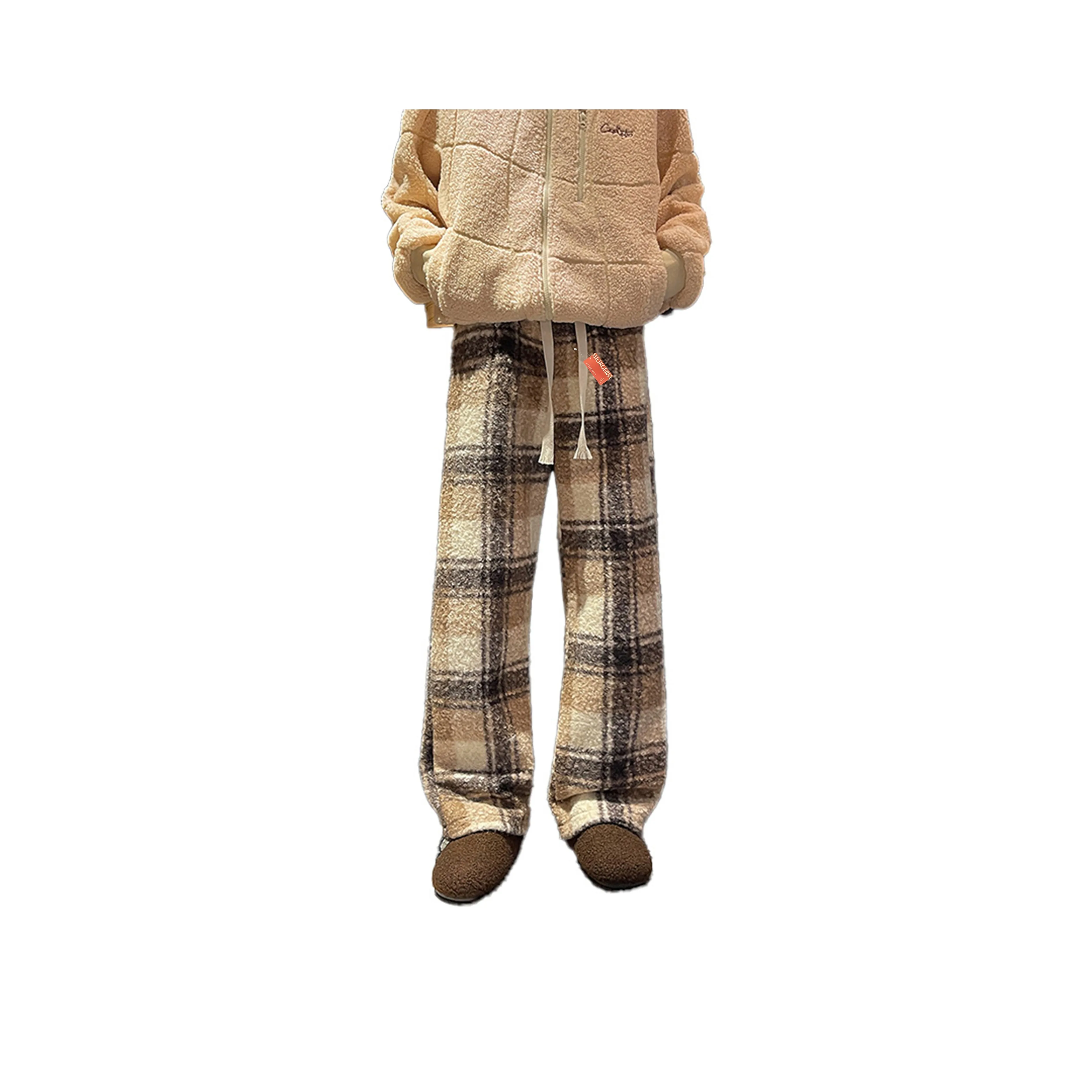 MIORGERSY [Relaxed Стиль Коричневый] Унисекс Повседневные Штаны