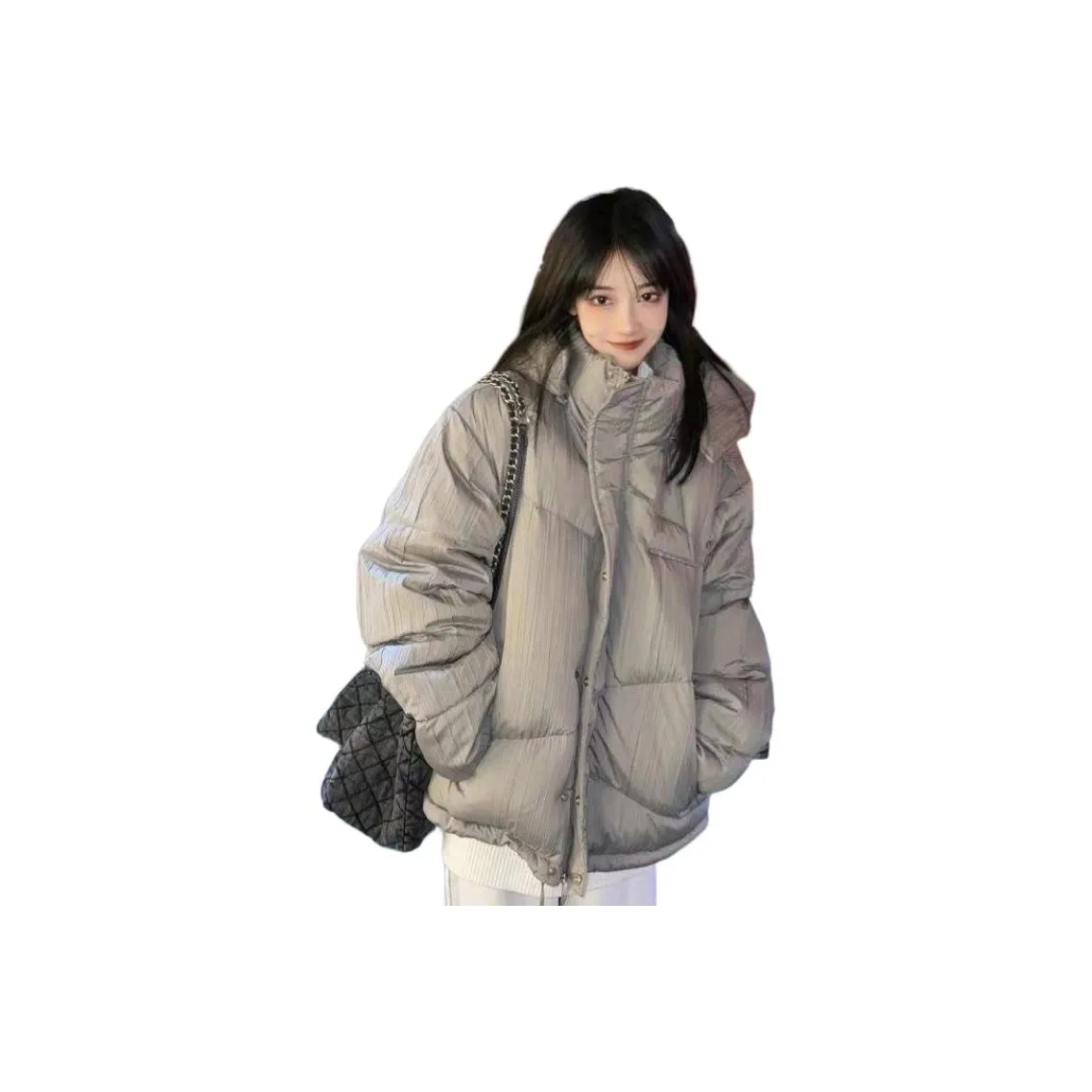 GUOZHEN Серый Женский пуховик