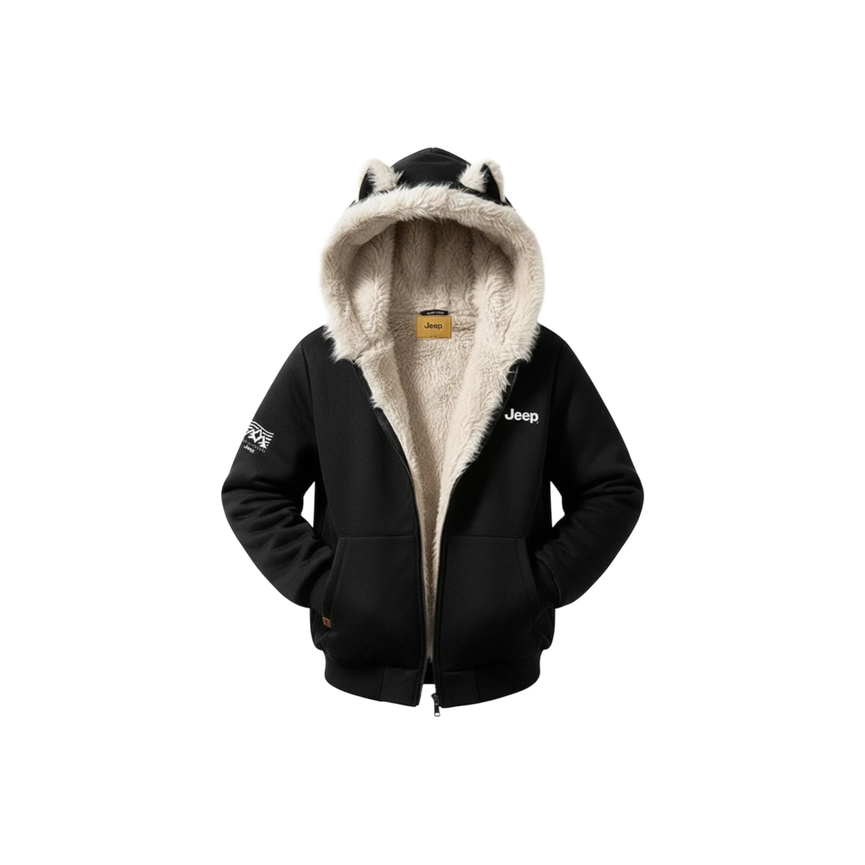 Jeep Кошка Ухо Черный Унисекс Пуховики