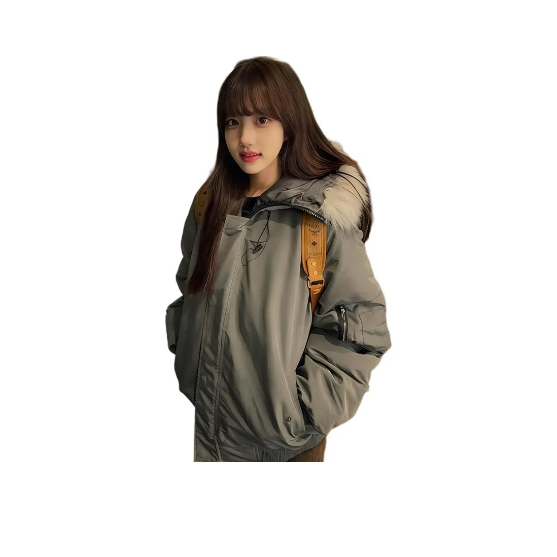 LANGQING Темно-серый женский пуховик