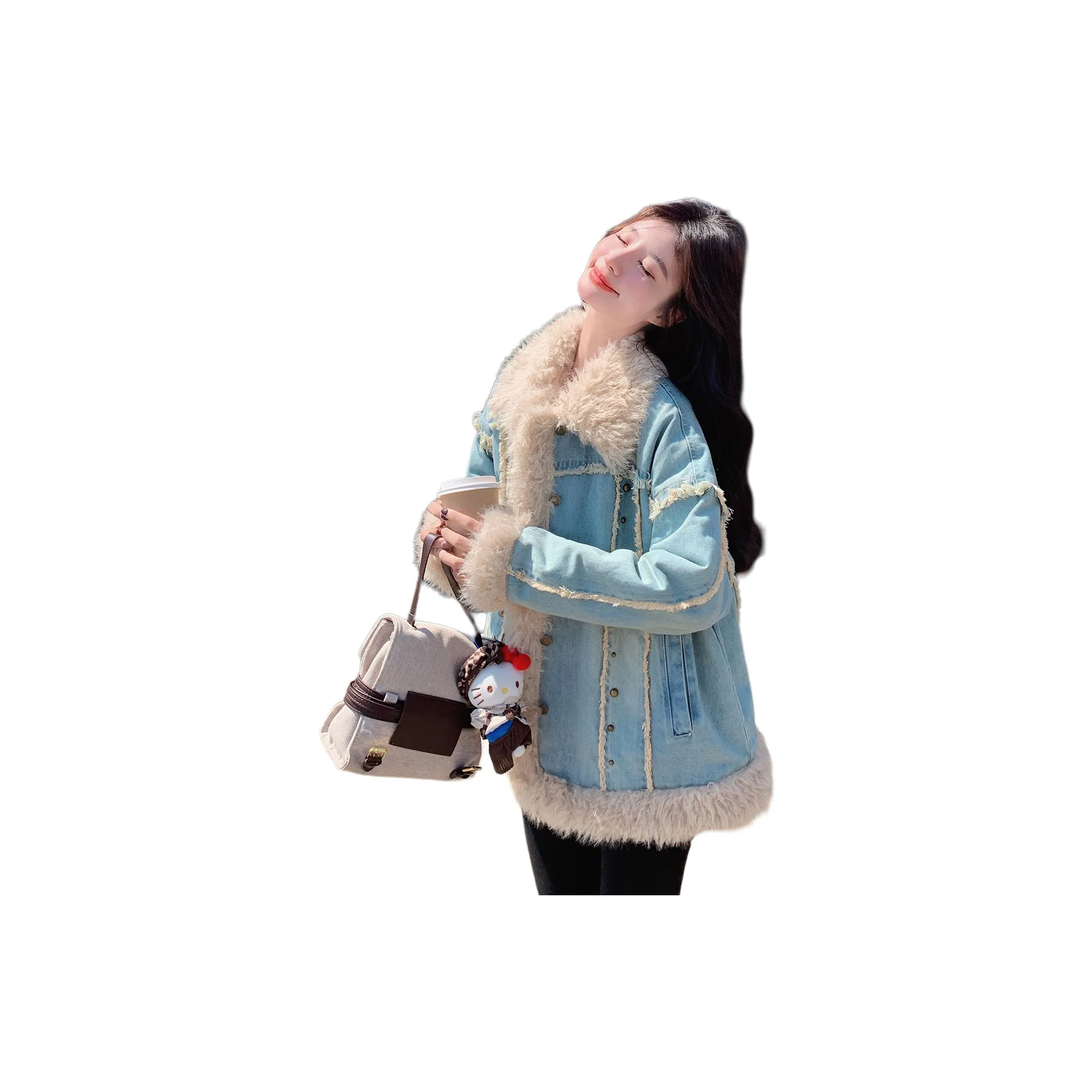 MUCCHIC Светло-синий Женский пуховик