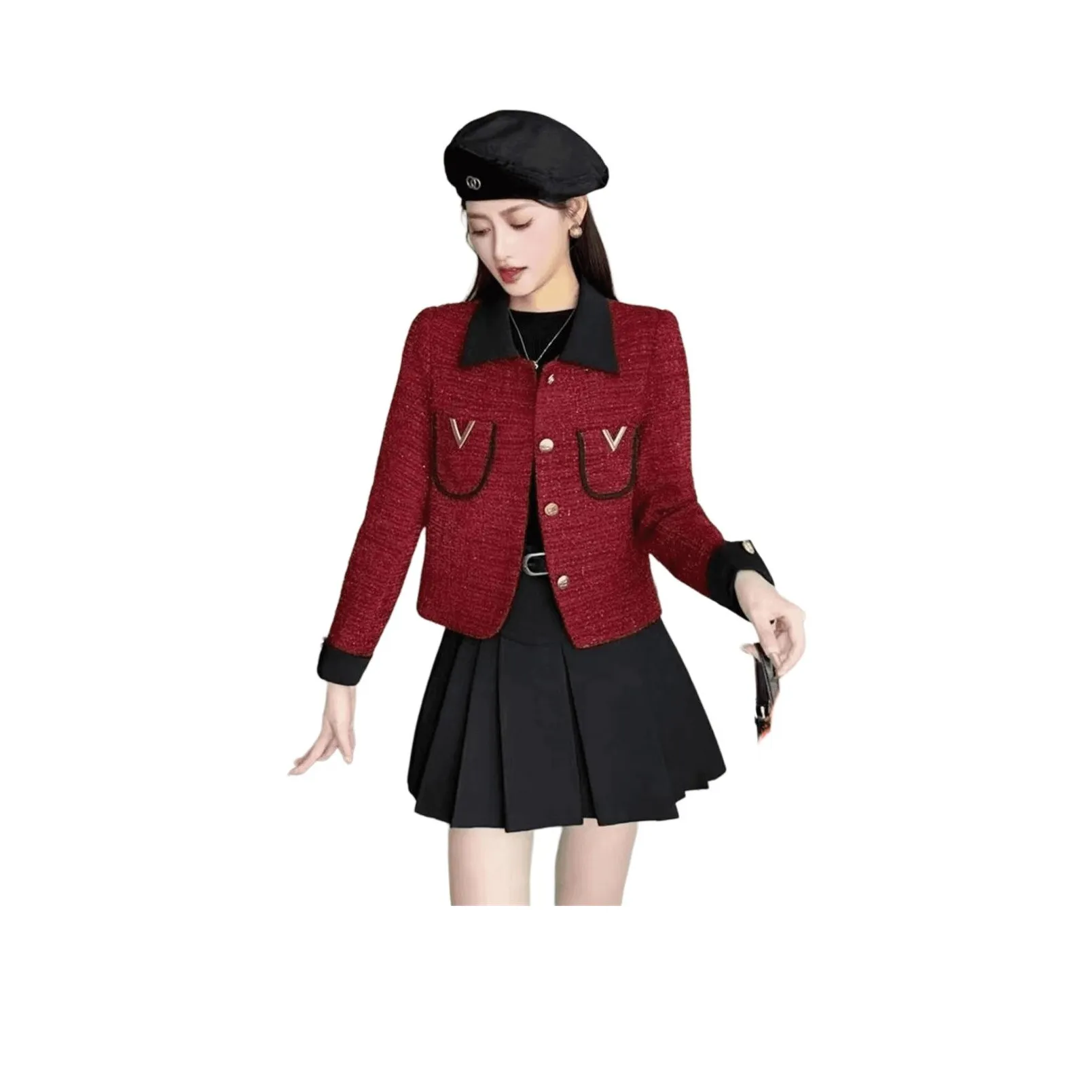 TENNE GIRL Женское пальто бордового цвета