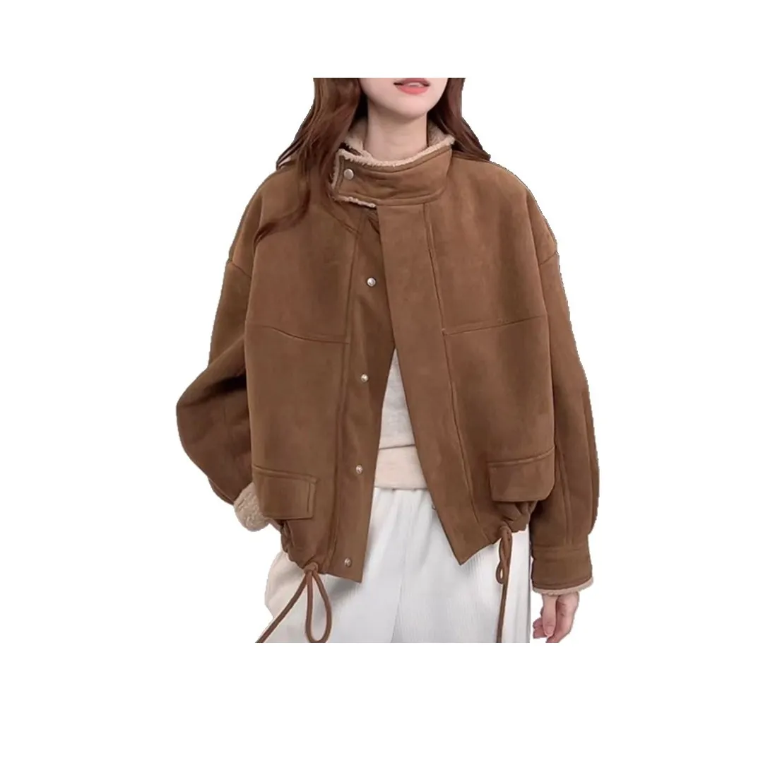 Mu Qingqing Вельвет Feel Пальто Женское