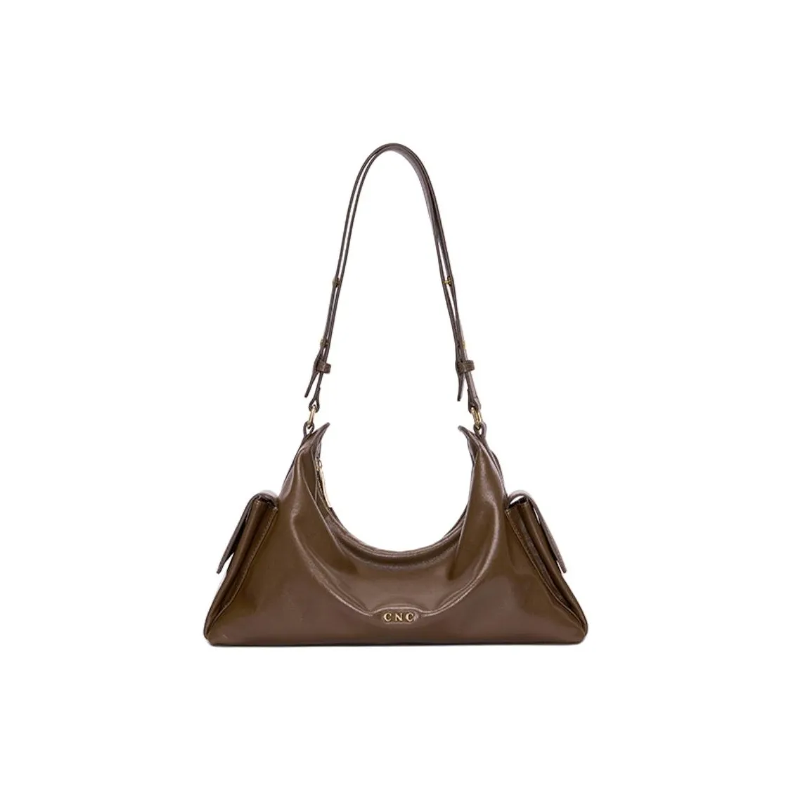CNC Коровья кожа Сумка на плечо Женская Сандаловый коричневый