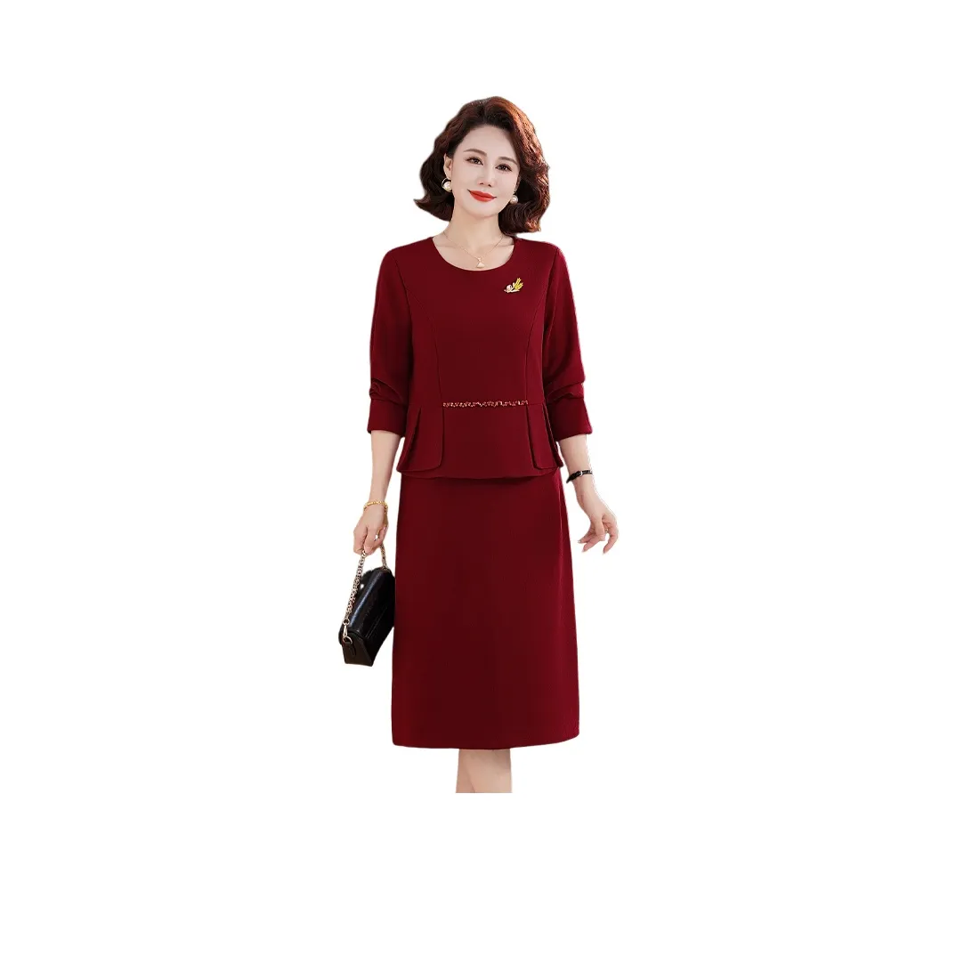 SHUHAOBAI Бургунди с флисовой подкладкой женские средний возраст и пожилой топы